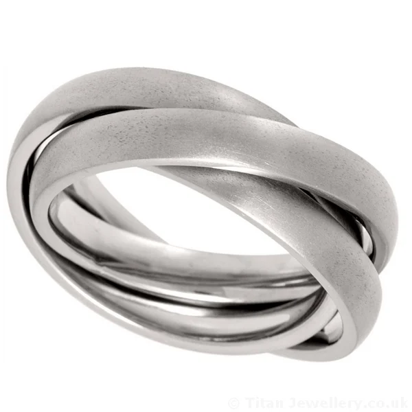 Titan Jewellery, Brushed Titanium Russian Wedding Ring