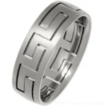 7mm Brushed Titanium Puzzle Ring