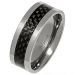 8mm Black Carbon Fibre Titanium Ring