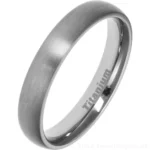 4mm Classic Court Brushed Titanium Wedding Ring