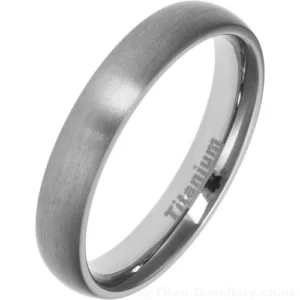 4mm Classic Court Brushed Titanium Wedding Ring
