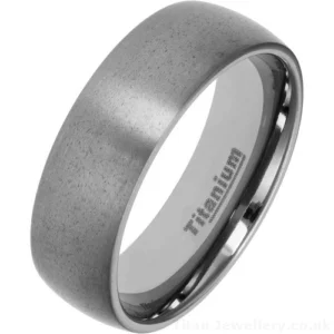 7mm Classic Court Brushed Titanium Wedding Ring