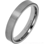 4mm Comfort Fit Brushed Titanium Wedding Ring