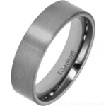 6mm Comfort Fit Brushed Titanium Wedding Ring