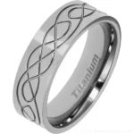7mm Polished Titanium Celtic Wedding Ring