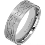 7mm Brushed Titanium Celtic Wedding Ring