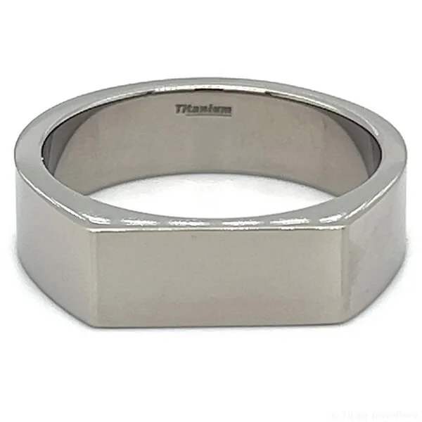 6mm Titanium Signet Ring, signet ring titanium