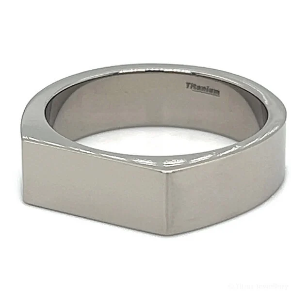 6mm Titanium Signet Ring (image 5)