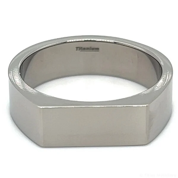 6mm Titanium Signet Ring (image 6)