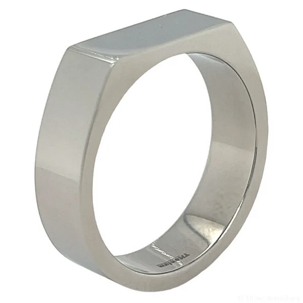 6mm Titanium Signet Ring, TI56