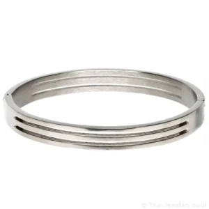 Grooved Small Titanium Bangle