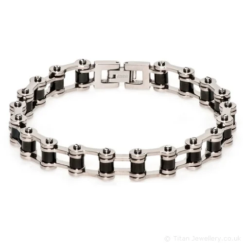 Black Bike Link Titanium Bracelet Black Bike Link Titanium Bracelet