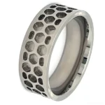 Titanium Honeycomb Inlay Ring