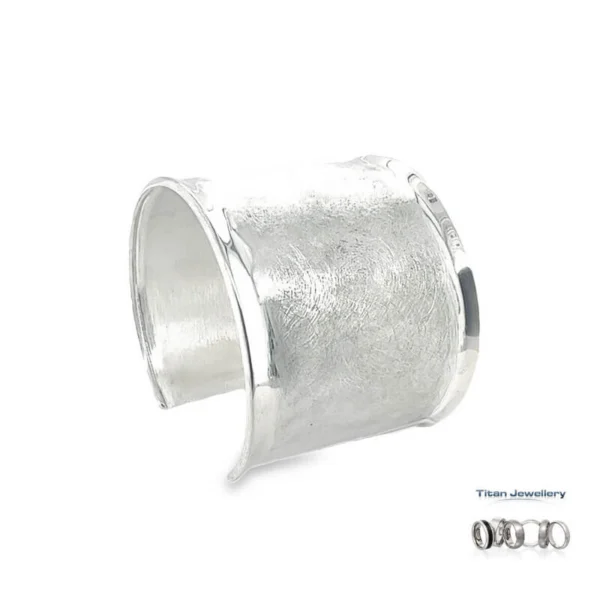 Tianguis Jackson, Silver Wide Brushed Cuff Bangle