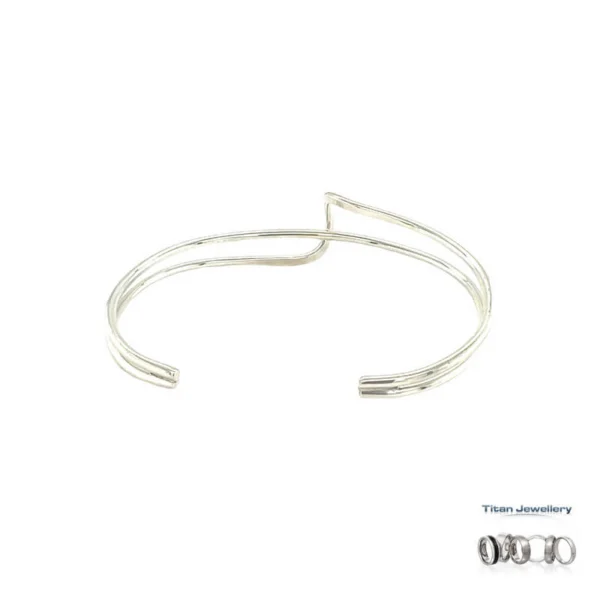 Elegant Silver Twist Bangle, TJ591