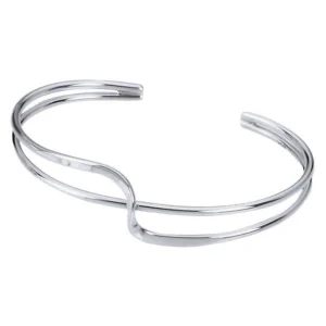 Elegant Silver Twist Bangle