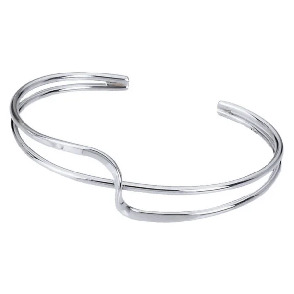 Elegant Silver Twist Bangle