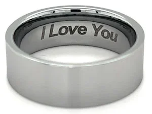 Engraved tungsten carbide ring