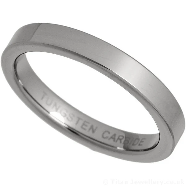 3mm Womens Comfort Fit Tungsten Wedding Ring, 3mm Women's Tungsten Wedding Band