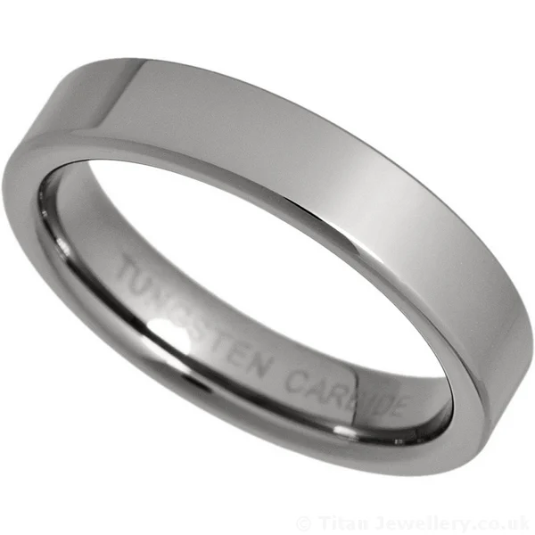 4mm Womens Comfort Fit Tungsten Wedding Ring, Ladies Tungsten Wedding Band