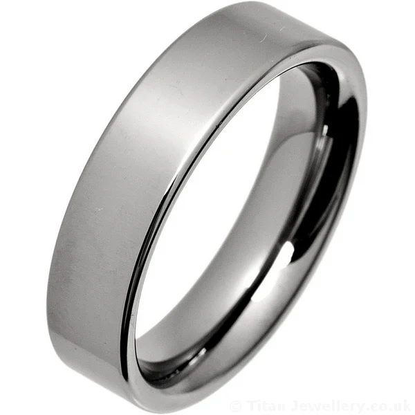 Titan Jewellery, 5mm Comfort Fit Tungsten Carbide Wedding Band