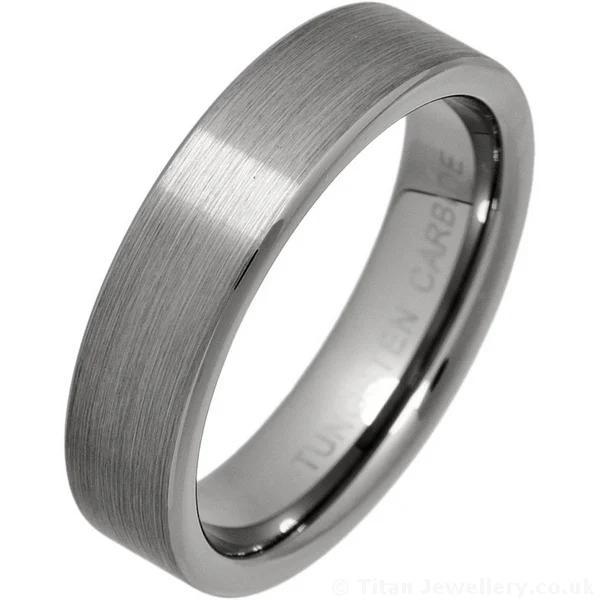 Titan Jewellery, 5mm Comfort Fit Brushed Tungsten Wedding Band