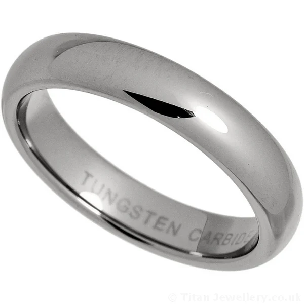 4mm Womens Tungsten Court Wedding Ring, 4mm tungsten wedding ring