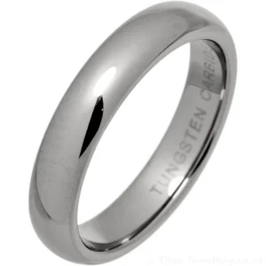 4mm Womens Tungsten Court Wedding Ring
