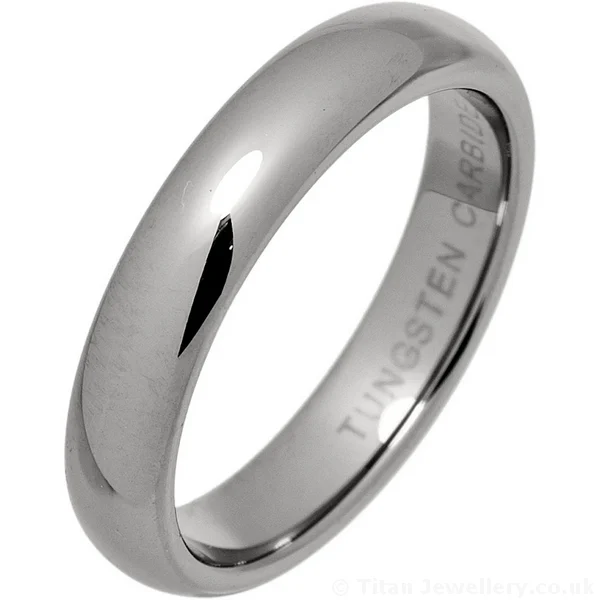4mm Womens Tungsten Court Wedding Ring