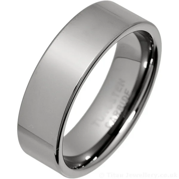 7mm Comfort Fit Tungsten Carbide Wedding Band Ring