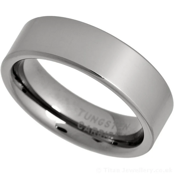 7mm Comfort Fit Tungsten Carbide Wedding Band Ring, 7mm Men's Tungsten Wedding Band