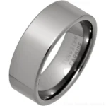 8mm Flat Tungsten Carbide Wedding Ring