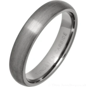 5mm Brushed Court Tungsten Wedding Ring