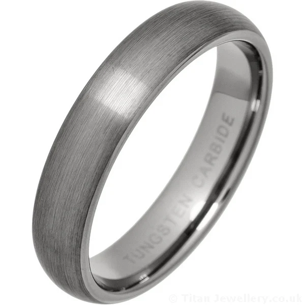 5mm Brushed Court Tungsten Wedding Ring