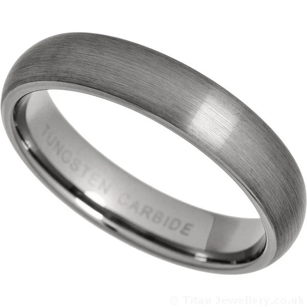 5mm Brushed Court Tungsten Wedding Ring, brushed tungsten wedding ring
