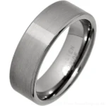 7mm Comfort Fit Brushed Tungsten Wedding Band