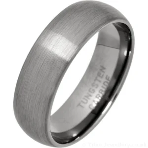 7mm Brushed Court Tungsten Wedding Ring