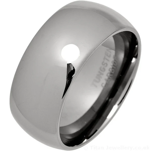 10mm Court Tungsten Carbide Wide Wedding Ring