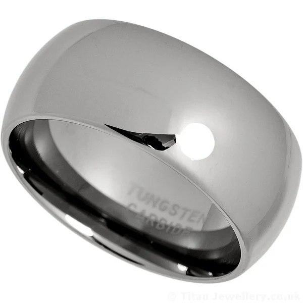 10mm Court Tungsten Carbide Wide Wedding Ring, wide men's tungsten wedding ring