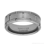 7.5mm Wide Brick Design Tungsten Spinner Ring
