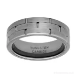 7.5mm Brick Design Tungsten Spinner Ring