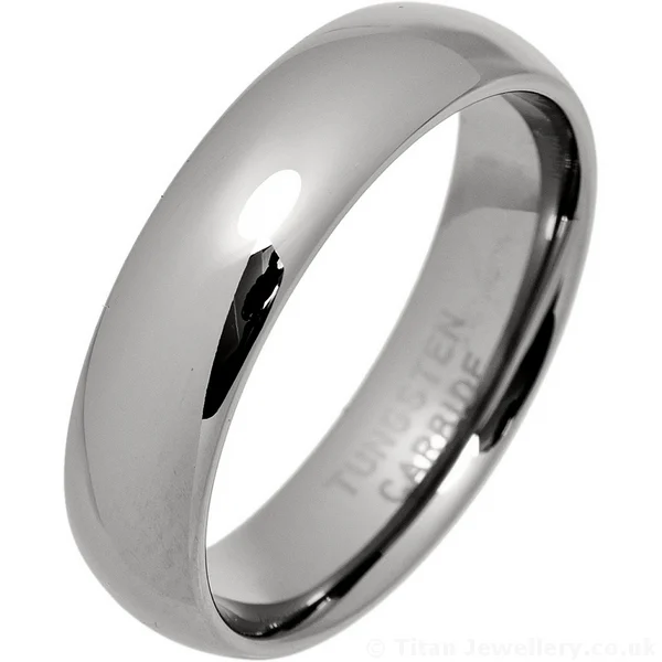 6mm Mens Court Tungsten Carbide Wedding Ring