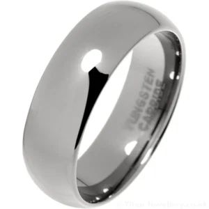 7mm Mens Court Tungsten Carbide Wedding Ring