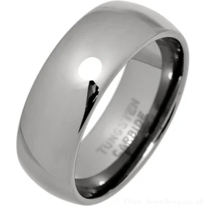 8mm Mens Court Tungsten Carbide Wedding Ring