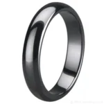 5mm Black Zirconia Ceramic Court Wedding Ring