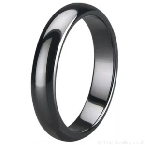5mm Black Zirconia Ceramic Court Wedding Ring