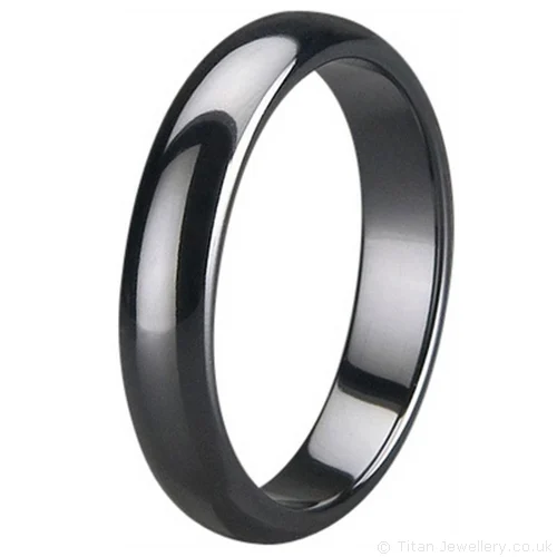 5mm Black Zirconia Ceramic Court Wedding Ring 5mm Black Zirconia Ceramic Court Wedding Ring