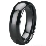 6mm Black Zirconia Ceramic Court Wedding Ring