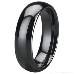 6mm Black Zirconia Ceramic Court Wedding Ring