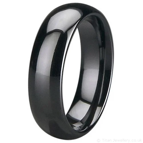 6mm Black Zirconia Ceramic Court Wedding Ring 6mm Black Zirconia Ceramic Court Wedding Ring